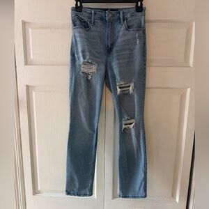 Hollister Ultra High Rise Skinny Ankle Jeans 26/25 Distressed Missing Back Badge